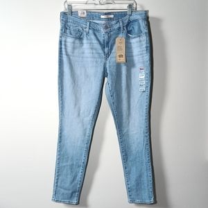 Levi's 711 Mid Rise Skinny Light Wash Jeans Size 14 New